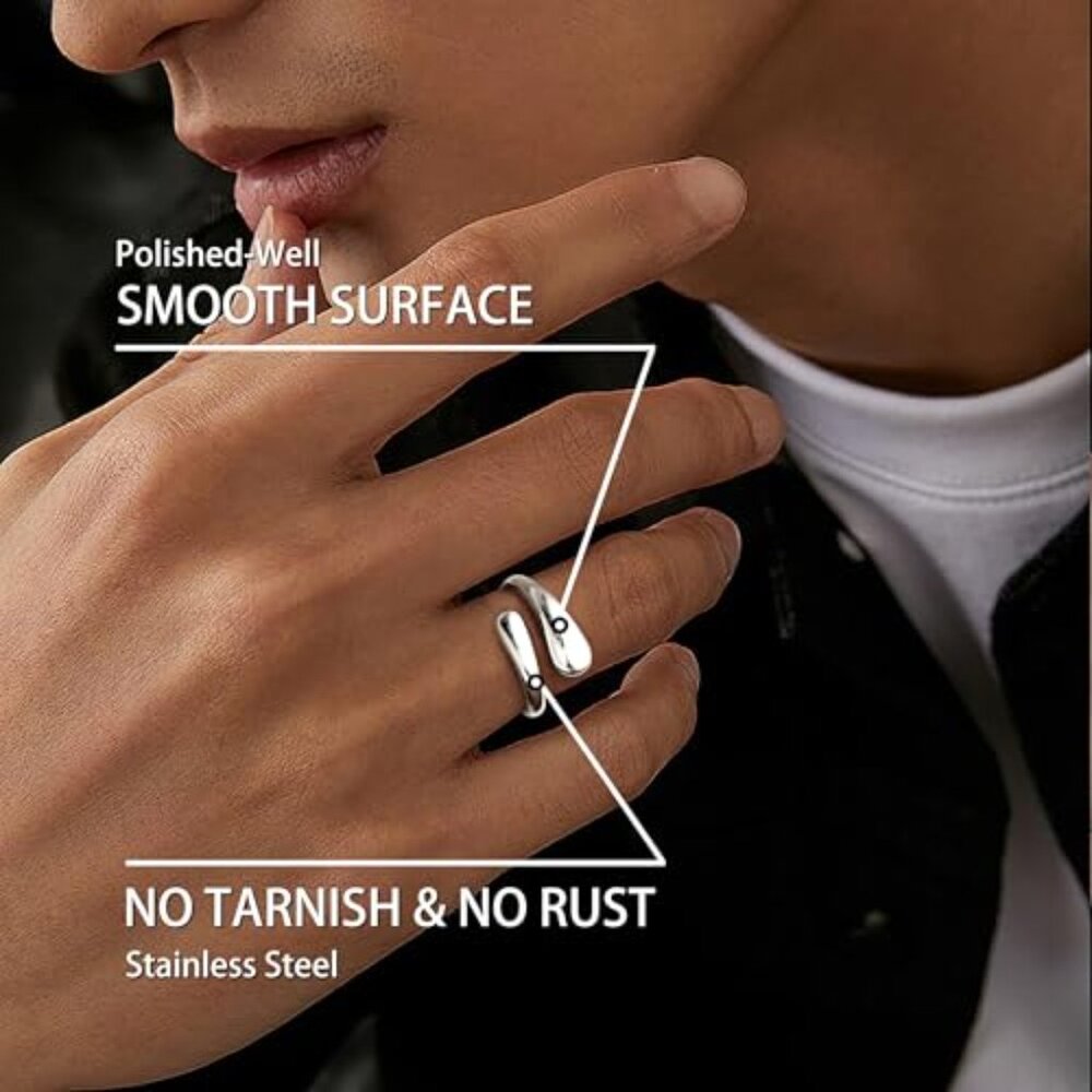 Chunky Dome Rings Stackable Adjustable Statement … - image 3